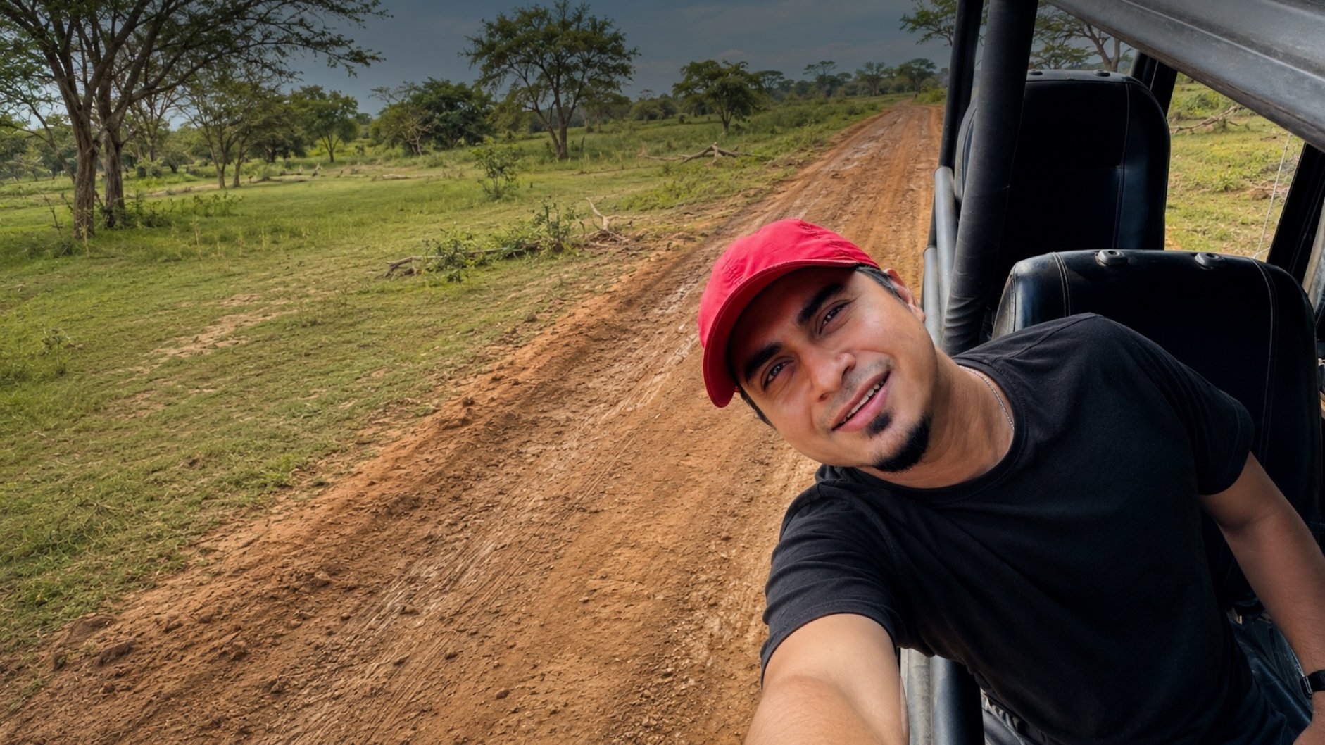 Shahed on a safari road in Sri Lanka